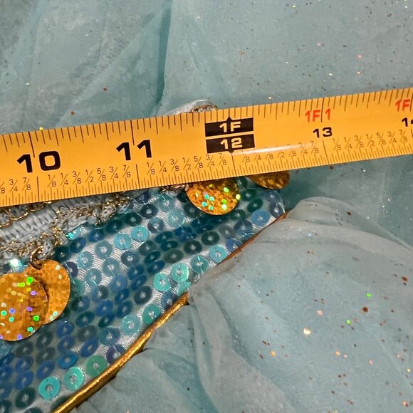 Disney Castle Collection Girls Aladdin Costume Pants Size 13 Turquoise & Gold - Picture 4 of 7